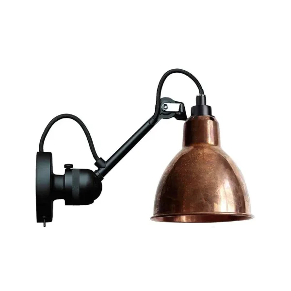 Lampe Gras - 304SW Applique Murale Noir/Cuivre Brut Lampe Gras