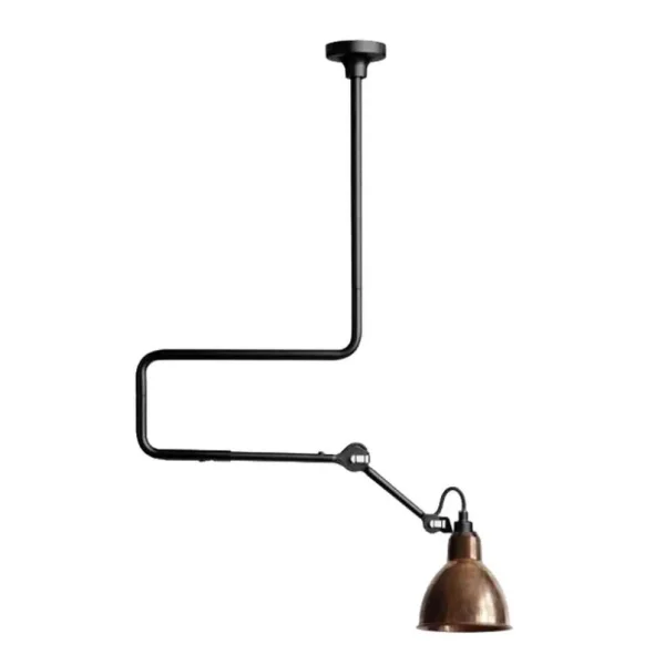 Lampe Gras - 312 Plafonnier Noir/Cuivre Brut