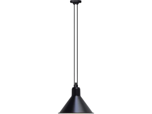 Lampe Gras - 322 L Suspension Conique Noir/Cuivre