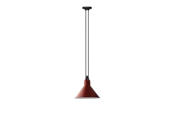 Lampe Gras - 322 L Suspension Conique Rouge Lampe Gras