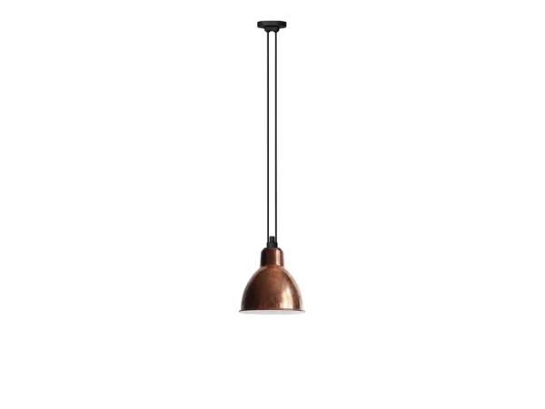 Lampe Gras - 322 XL Suspension Round Raw Copper/White