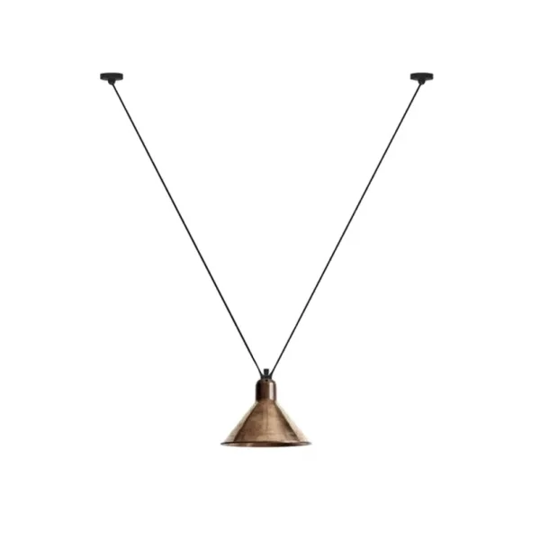 Lampe Gras - 323 L Suspension Conical Raw Copper