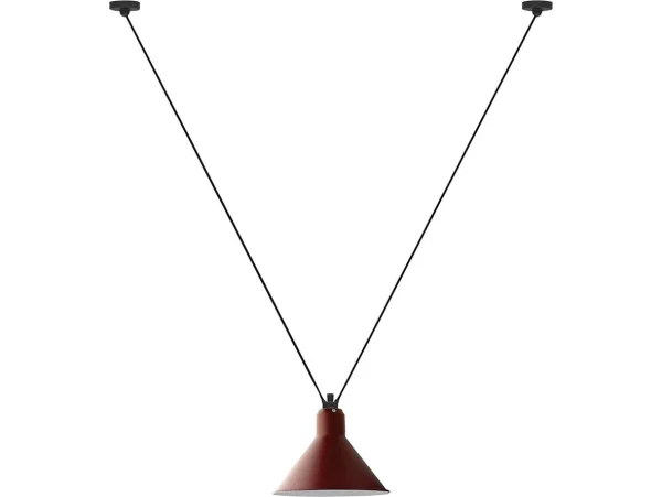 Lampe Gras - 323 L Suspension Conique Rouge Lampe Gras