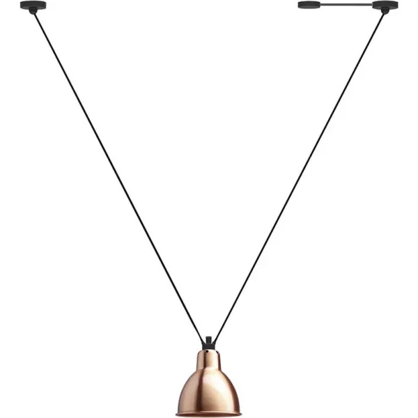 Lampe Gras - 323 L Suspension Round Copper/White