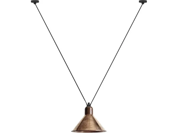 Lampe Gras - 323 XL Suspension Conical Raw Copper