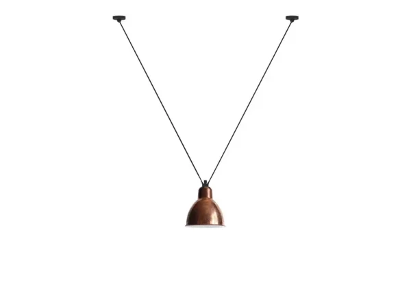 Lampe Gras - 323 XL Suspension Round Raw Copper/White
