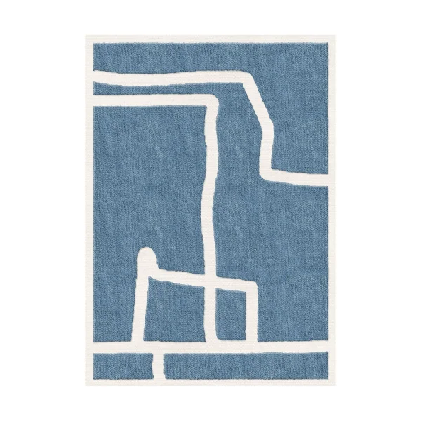 Layered Gotland Klint tapis en laine Cornflower blue 180x270 cm