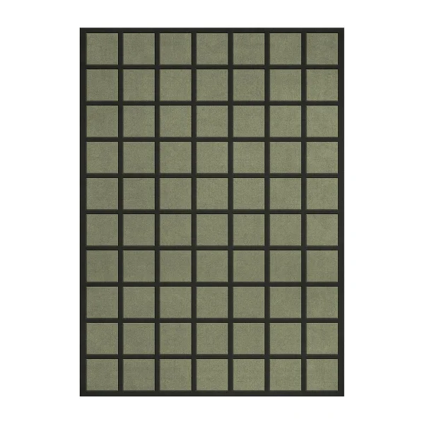 Layered Tapis en laine Avenue Checked Bone Olive, 180x270 cm