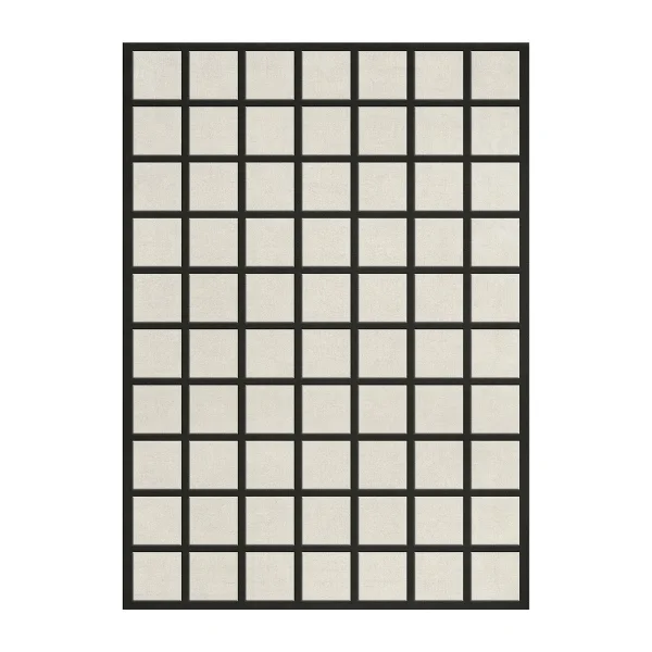 Layered Tapis en laine Avenue Checked Bone White, 180x270 cm