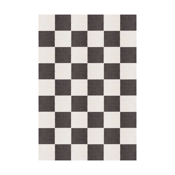 Layered Tapis en laine Chess Black and white, 180x270 cm