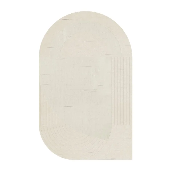 Layered Tapis en laine Circular 180x270 cm Bone white