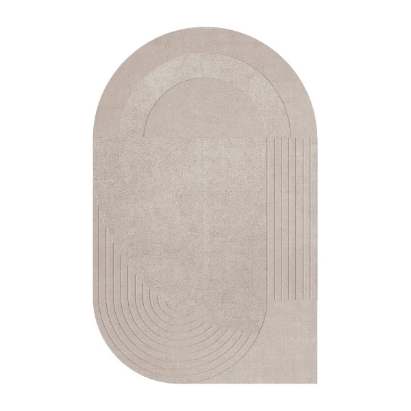 Layered Tapis en laine Circular 180x270 cm Light oatmeal