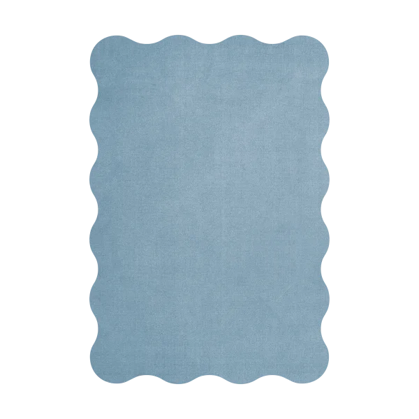 Layered Tapis en laine Scallop 180x270 cm Soft blue