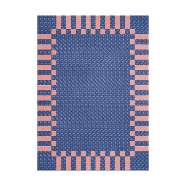 Layered Tapis en laine Teklan Frame Cobalt salmon, 180x270 cm