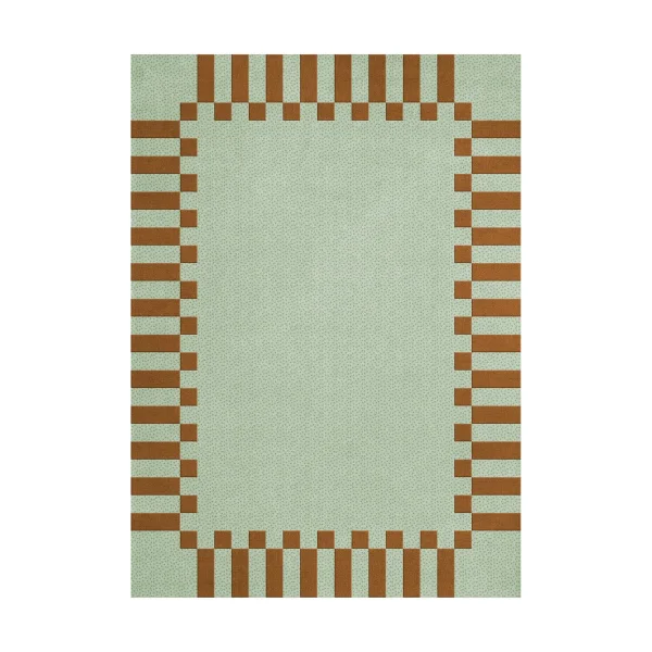 Layered Tapis en laine Teklan Frame Pistachio camel, 140x200 cm