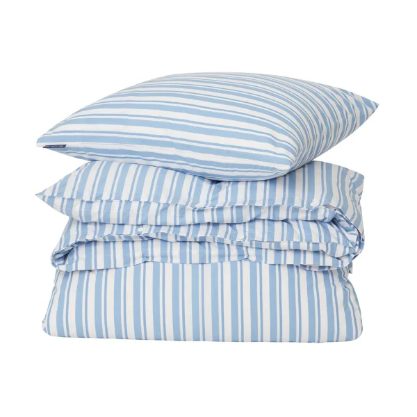 Lexington Ensemble de lit Striped Cotton Poplin White-Blue, 2 örngott