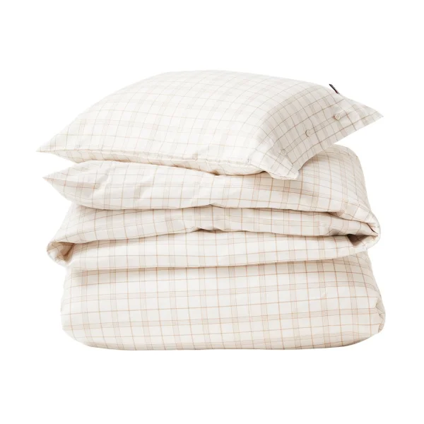 Lexington Ensemble de lit White/Beige Checked Lyocell/Cotton bäddset 50x60 cm, 220x220 cm