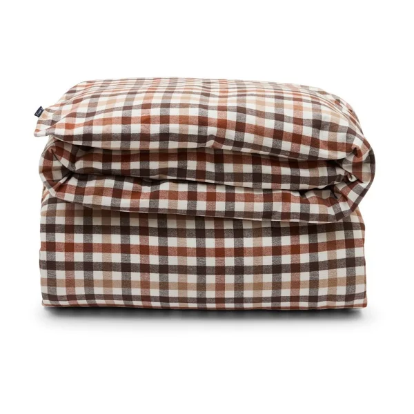 Lexington Housse de couette Checked Cotton Flannel 150x210 cm Rust brown-white