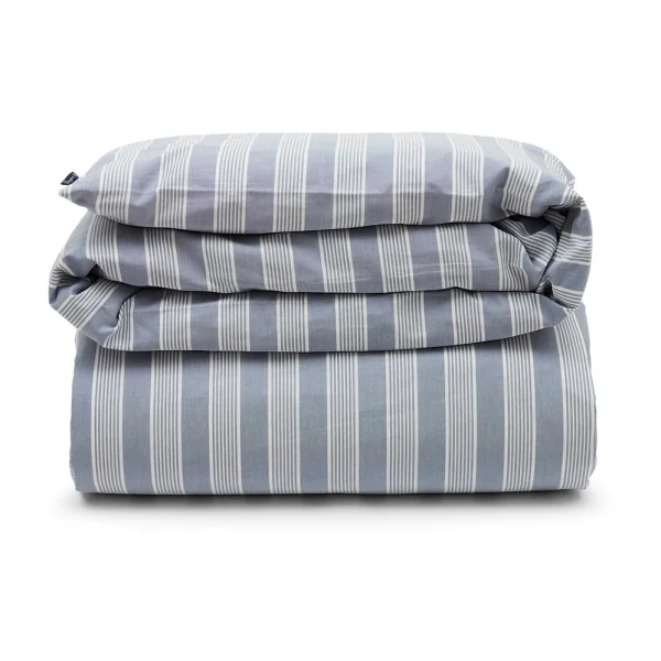 Lexington Housse de couette Striped Lyocell Cotton 150x210 cm Blue-white