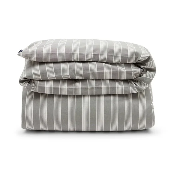 Lexington Housse de couette Striped Lyocell Cotton 150x210 cm Gray-white