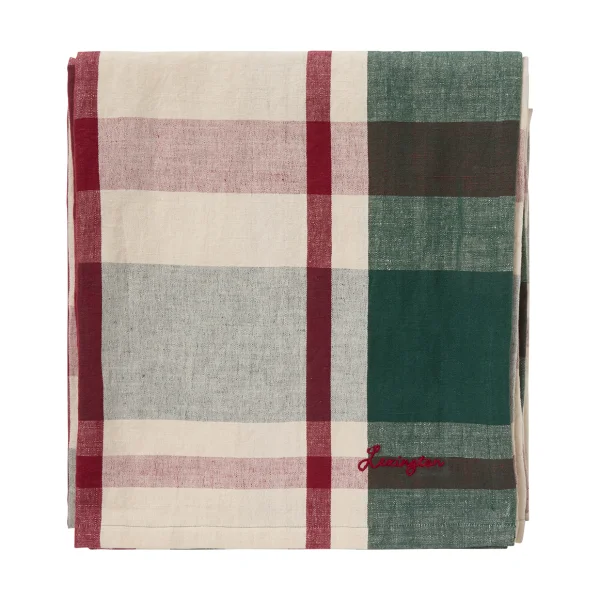 Lexington Nappe verte-rouge Checked lin/coton 150x350 cm