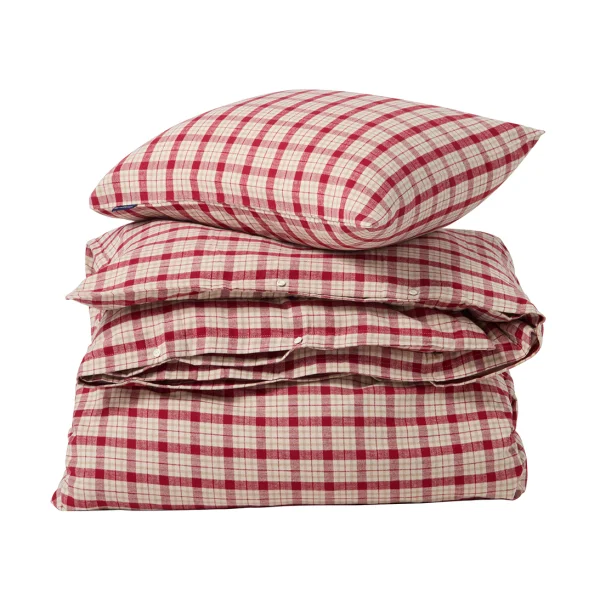 Lexington Parure de lit Red-beige Checked flanelle coton 2 pièces 50x60 cm, 150x210 cm