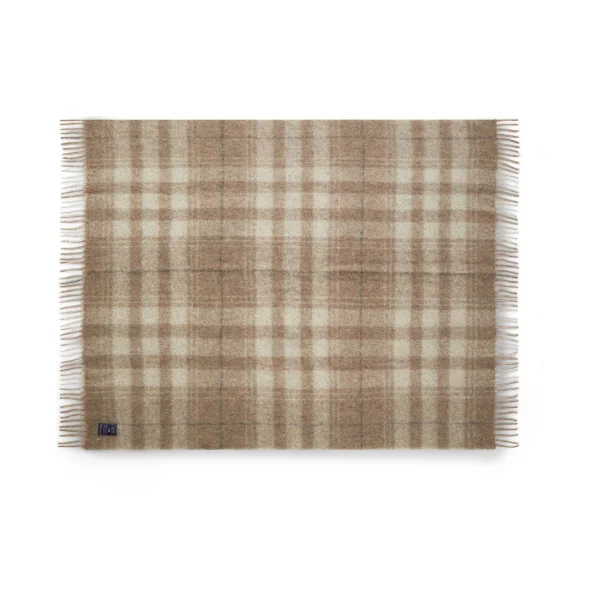 Lexington Plaid Checked Mohair Mix 130x170 cm Beige-white-gray