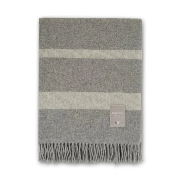 Lexington Plaid en laine Hotel Wool 130x170 cm Gris-blanc