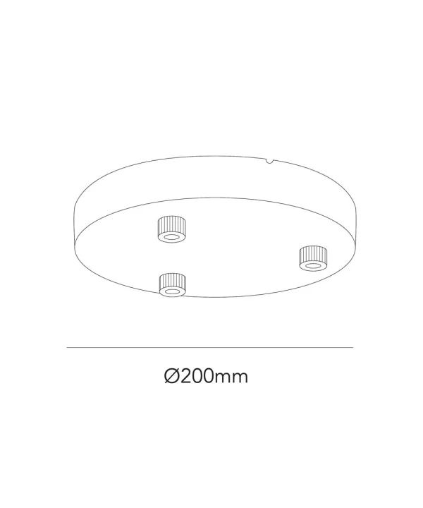 Light Point - Ceiling Base Ø200/3 Suspensions White