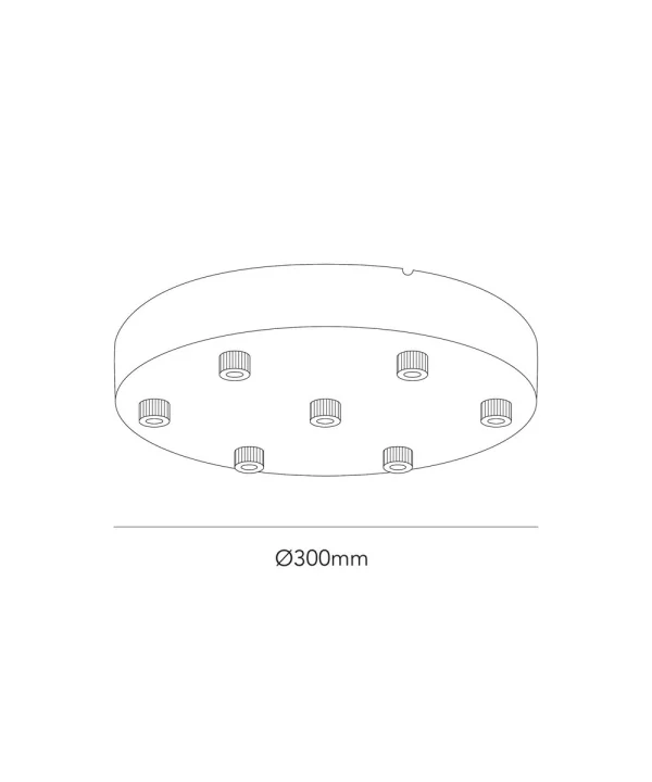 Light Point - Ceiling Base Ø300/7 Suspensions White