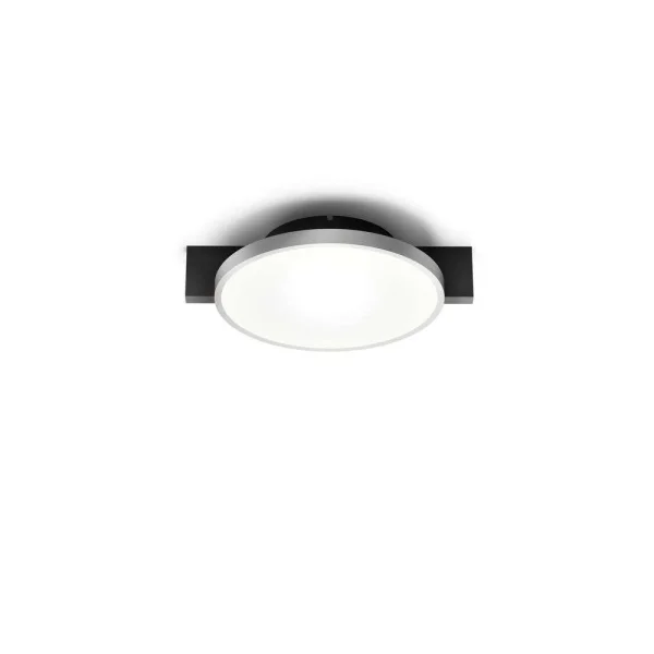 Light-Point - Inlay Round C1 Plafonnier Matt Black/Satin Silver