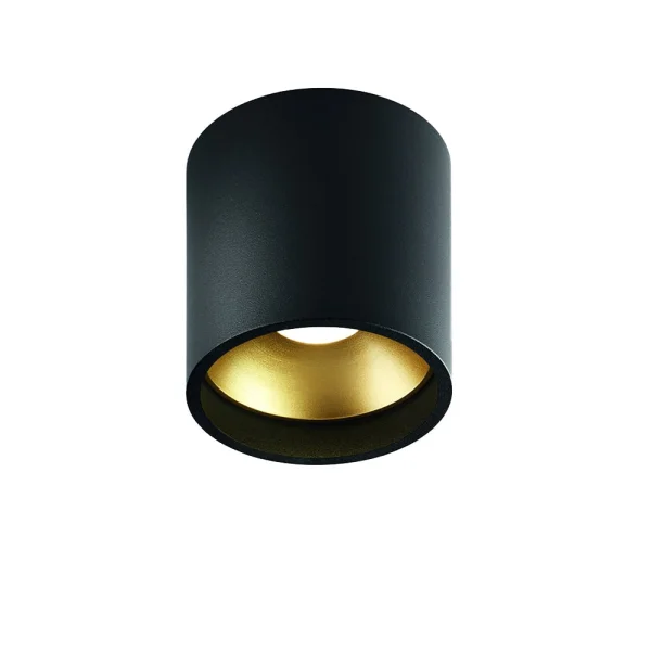 Light-Point Solo Round spotlight black/gold, 3000 kelvins