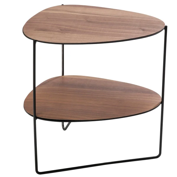 LIND DNA Table d'appoint Curve Double Noyer