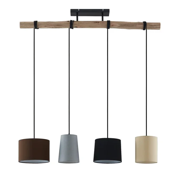 Lindby - Amilia 4 Suspension Black/Grey/Beige
