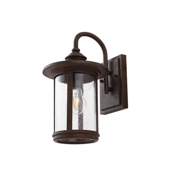 Lindby - Applique d'extérieur Zayn, couleur rouille, verre, IP23