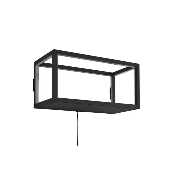 Lindby - Applique murale LED Birta, fiche, étagère, 51 cm, USB