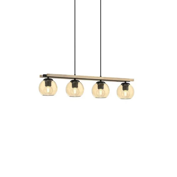Lindby - Enrique Suspension Amber/Black/Oak