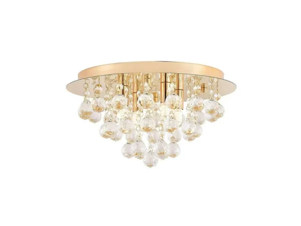 Lindby - Gillion 4 Plafonnier Crystal/Gold