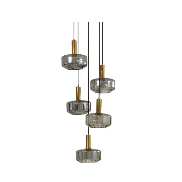 Lindby - Hildur 5 Cluster Suspension Fumé Gris/Laiton