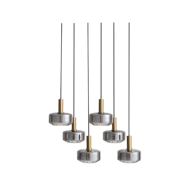 Lindby - Hildur 6 Suspension Fumé Gris/Laiton