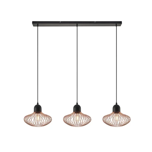 Lindby - Justinos 3 Suspension Black/Copper