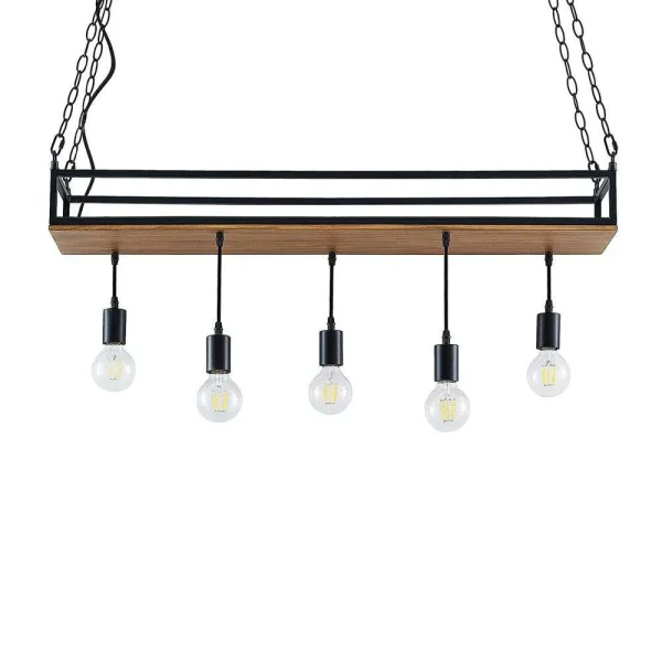 Lindby - Kirista 5 Suspension Wood/Black