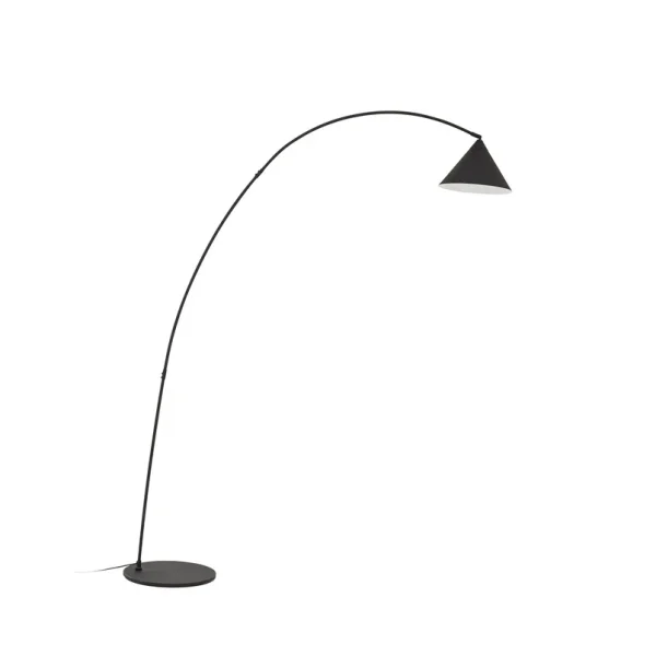 Lindby - Lampadaire arqué Triangolo 195 cm métal E27 noir