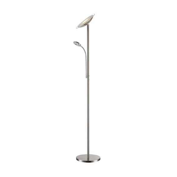Lindby - Lampadaire Malea LED avec bras nickel mat