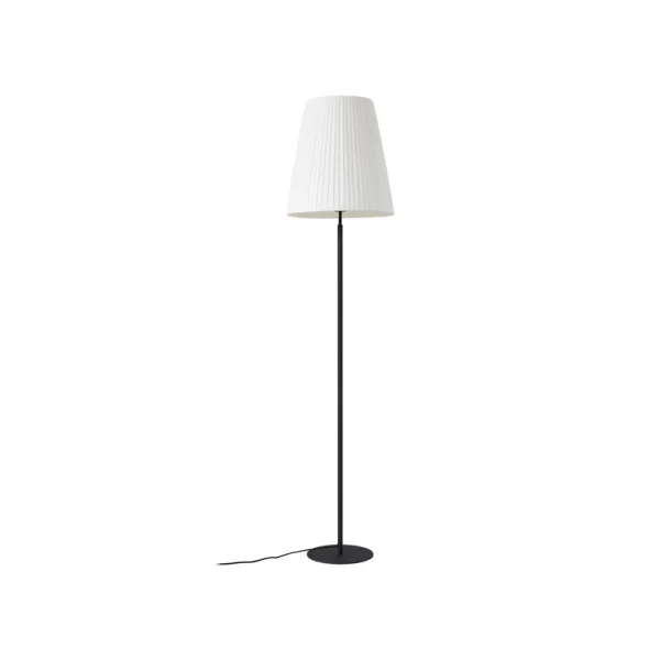 Lindby - Lampe sur pied Virelle, noir/blanc, 170 cm, textile