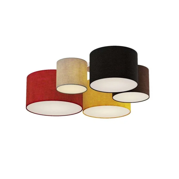 Lindby - Laurenz 5 Plafonnier Red/Yellow