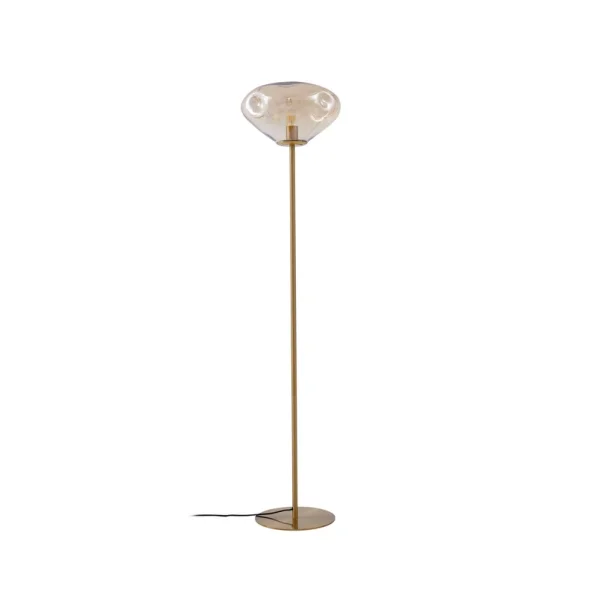 Lindby - Lelia lampe sur pied hauteur 150 cm ambre verre métal