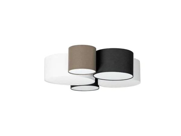 Lindby - Lettie 5 Plafonnier Grey/Black/White