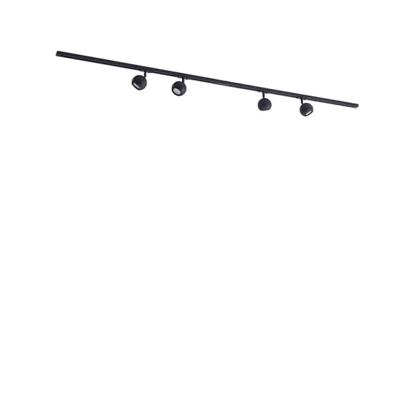 Lindby - Linaro Round Track 4 Plafonnier GU10 Noir