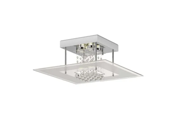 Lindby - Lisandra LED Plafonnier IP44 Chrome/Clear